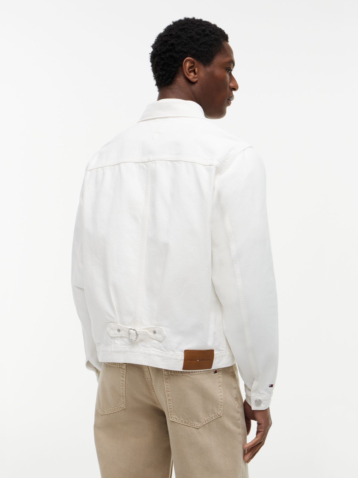 Washed Denim Trucker Jacket — White