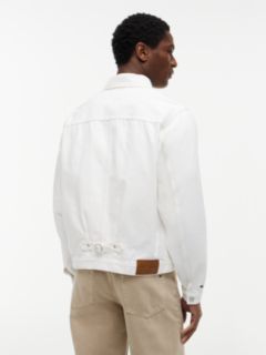 Washed Denim Trucker Jacket — White 4