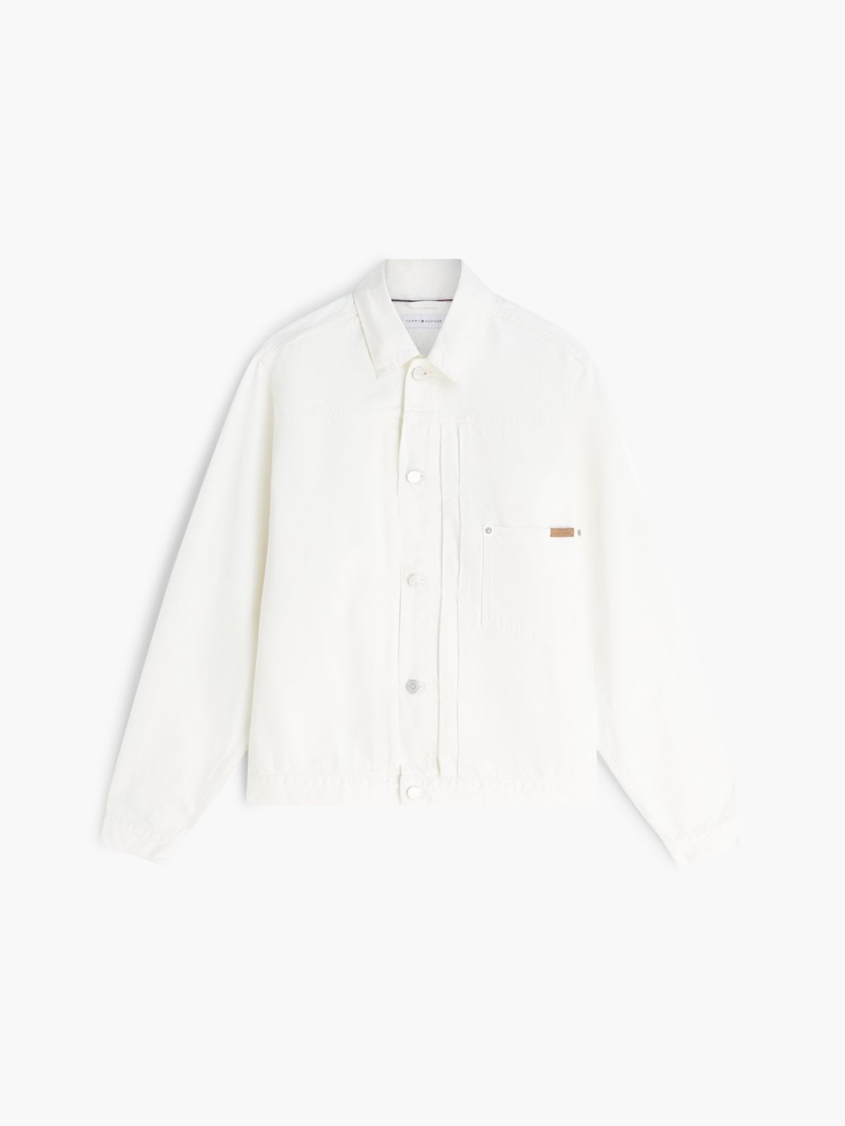 Washed Denim Trucker Jacket — White