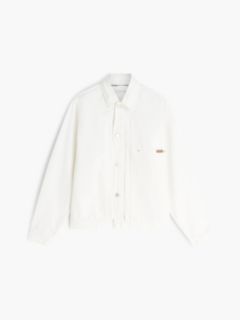 Washed Denim Trucker Jacket — White 5