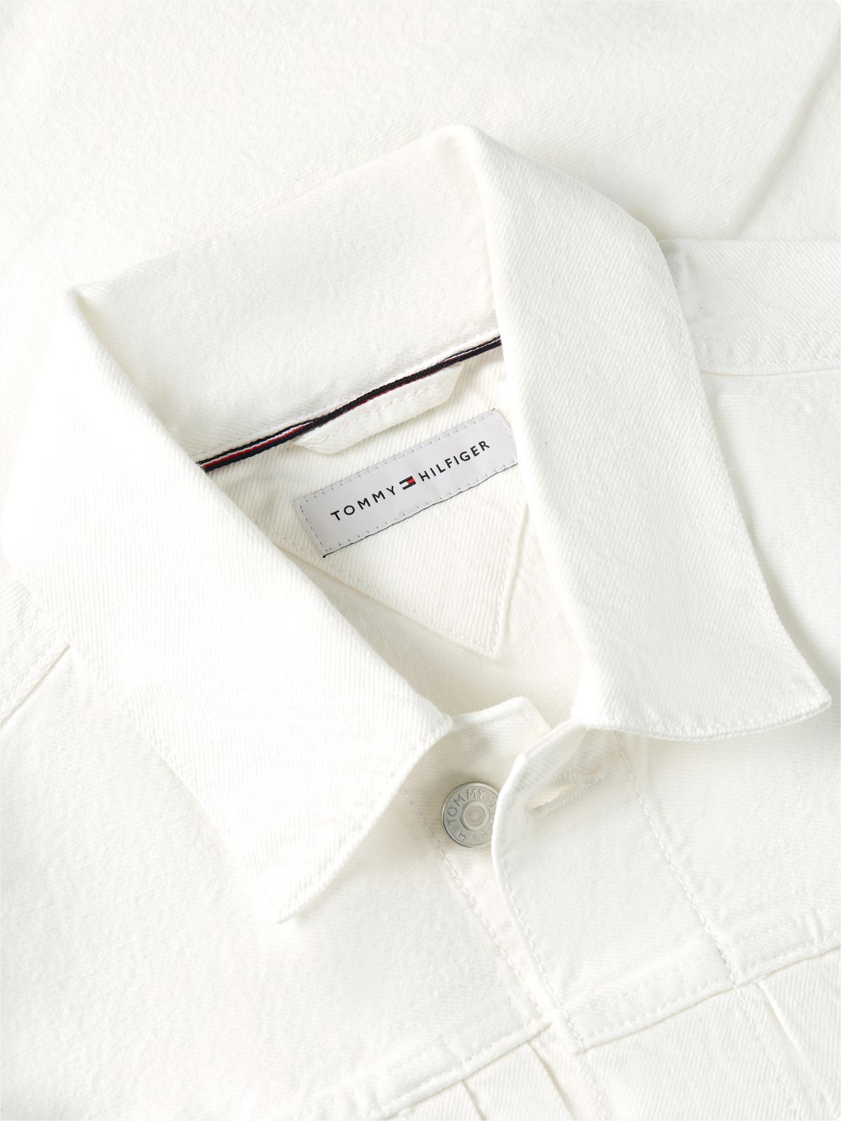 Washed Denim Trucker Jacket — White