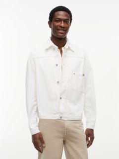 Washed Denim Trucker Jacket — White 1
