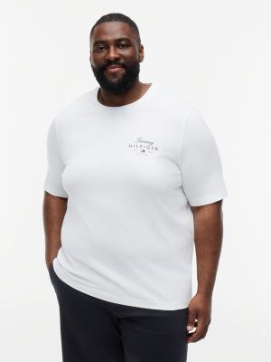 t-shirt plus in jersey con logo white da uomini tommy hilfiger