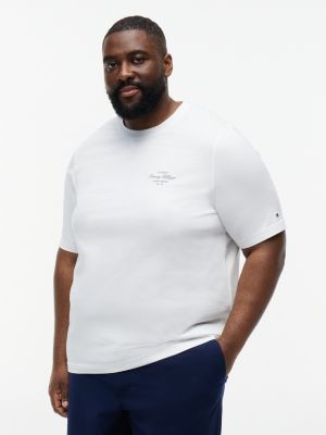 white plus t-shirt aus jersey mit rückengrafik für herren - tommy hilfiger