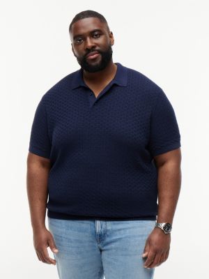 blue plus gewaschenes relaxed fit poloshirt mit struktur für herren - tommy hilfiger
