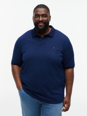 polo coupe standard plus à motif géométrique blue pour hommes tommy hilfiger