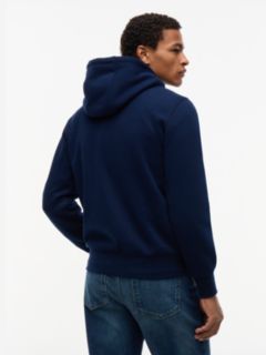 Flag Embroidery Logo Fleece Hoody — Blue 4