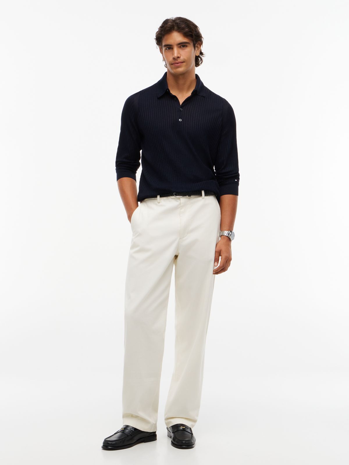 New York Label Performance Polo Jumper — Blue