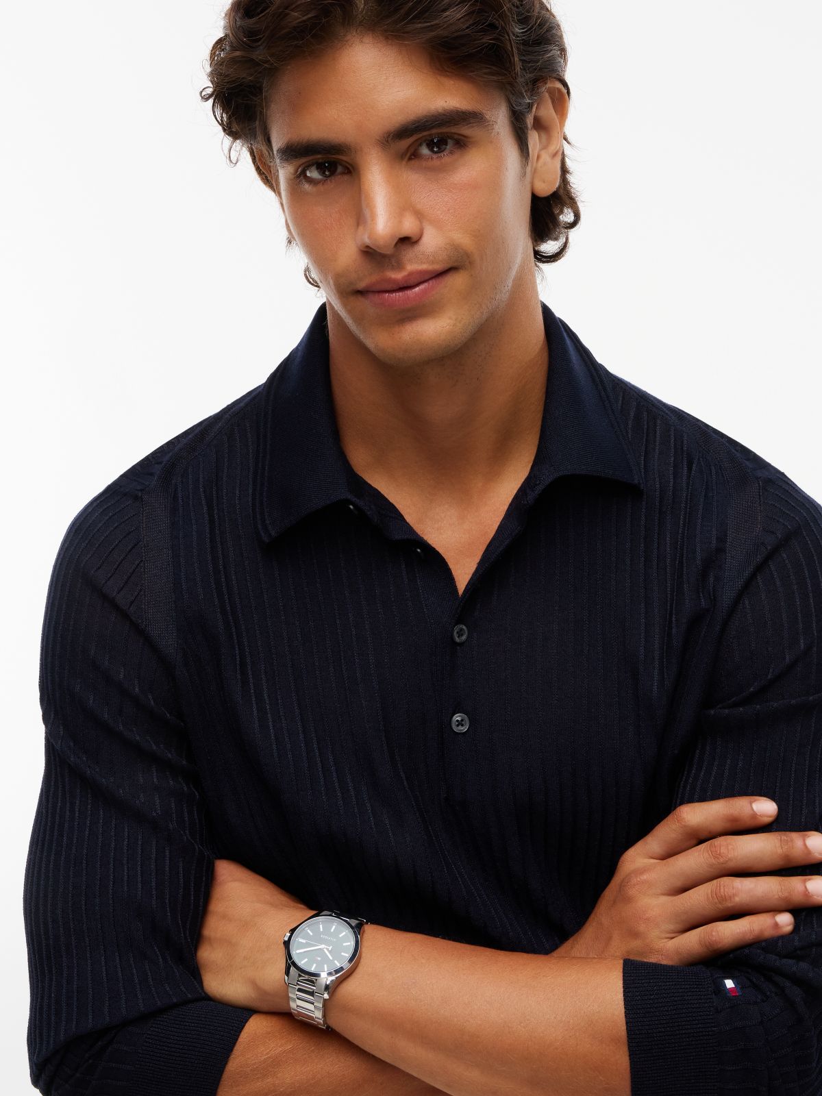 New York Label Performance Polo Jumper — Blue