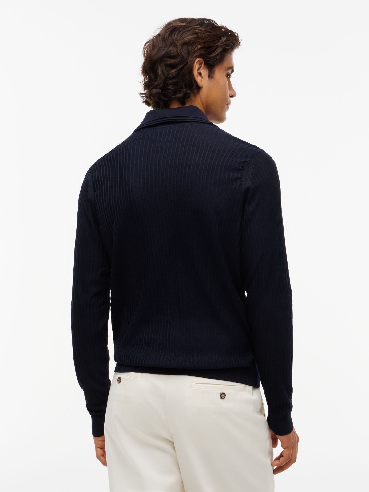New York Label Performance Polo Jumper — Blue