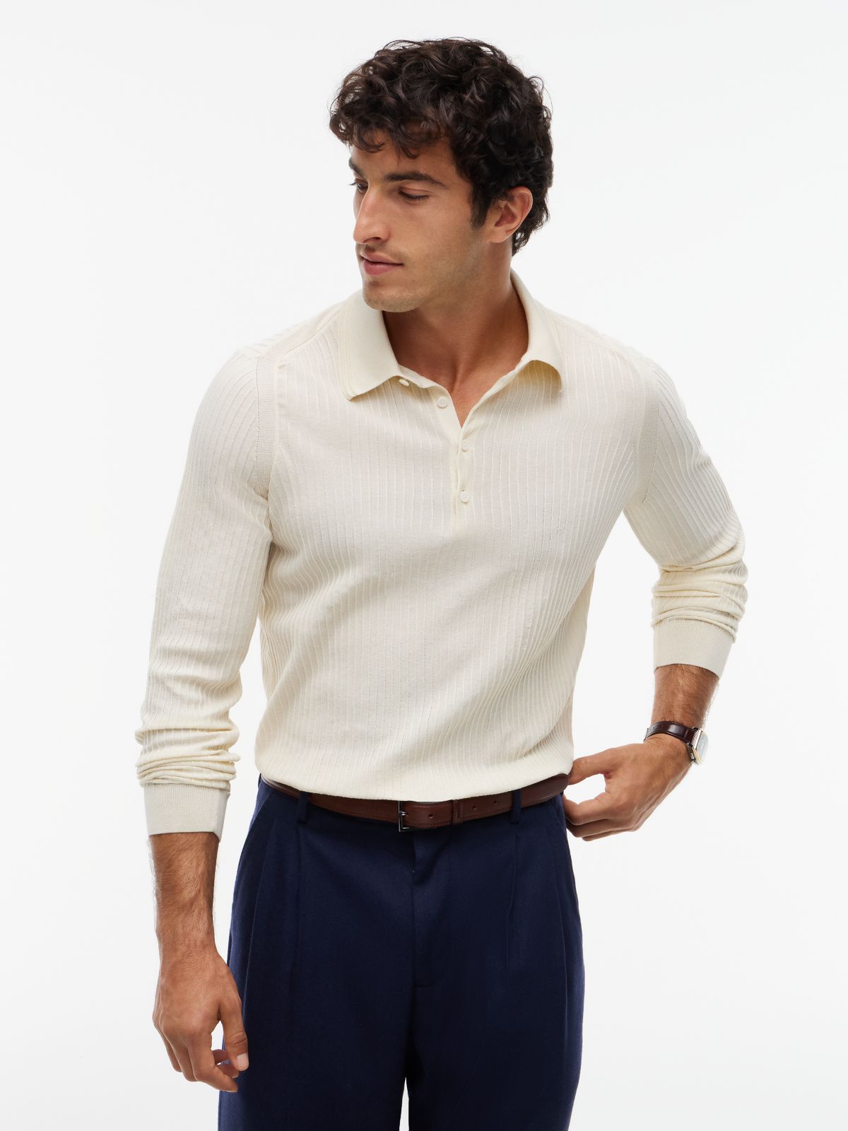 New York Label Performance Polo Jumper — Yellow
