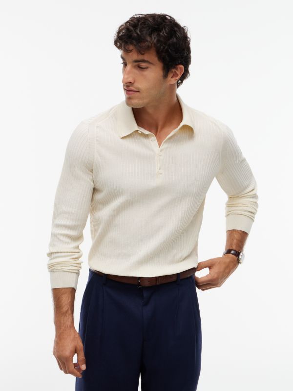 New York Label Performance Polo Jumper — Yellow