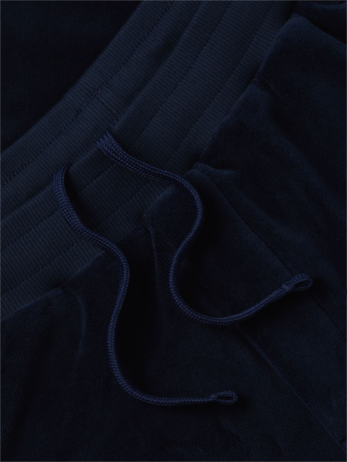 Crest Appliqué Stripe Velour Joggers — Blue