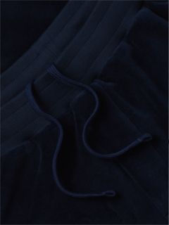 Crest Appliqué Stripe Velour Joggers — Blue 6