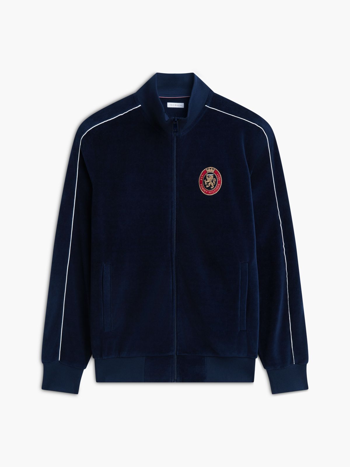 Crest Velour Track Top — Blue