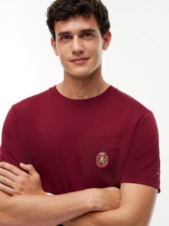 Crest Pocket Fluid Cotton T-Shirt — Purple 3