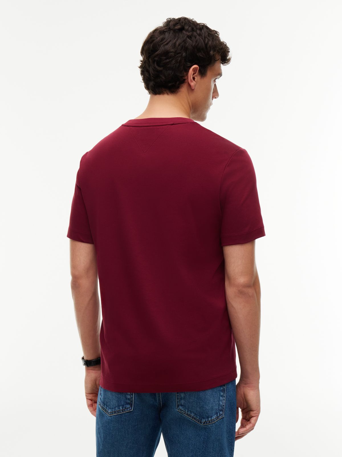 Crest Pocket Fluid Cotton T-Shirt — Purple