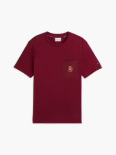 Crest Pocket Fluid Cotton T-Shirt — Purple 5