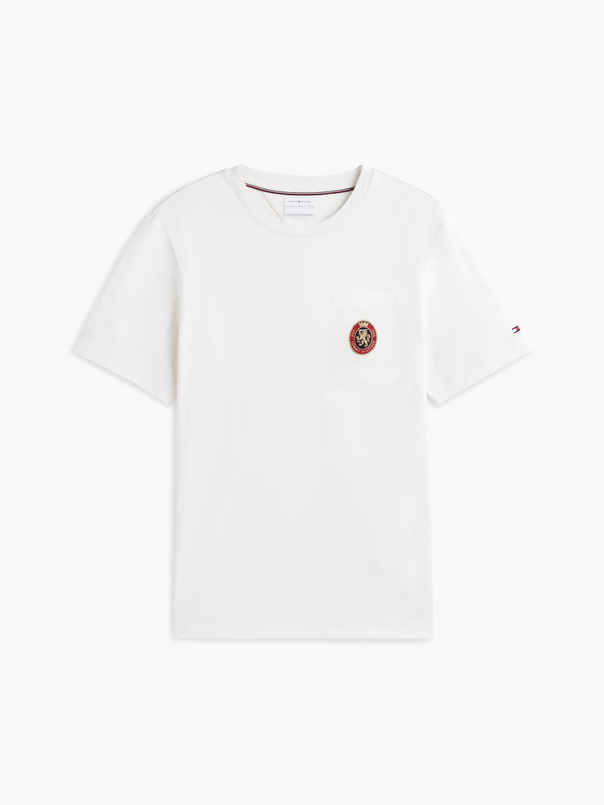 Crest Pocket Fluid Cotton T-Shirt — Yellow