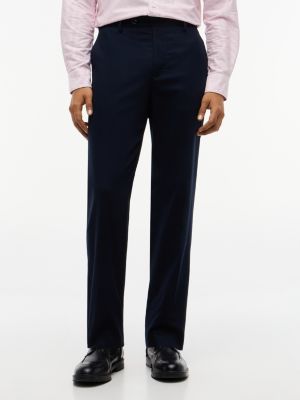 blue new york label regular structured trousers for men tommy hilfiger