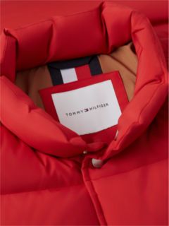 Flag Stand-Up Collar Down Gilet — Red 7