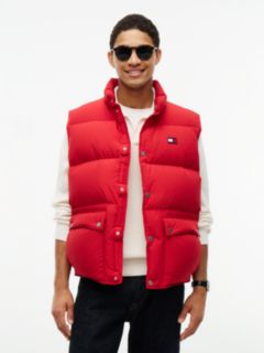 Flag Stand-Up Collar Down Gilet — Red 1