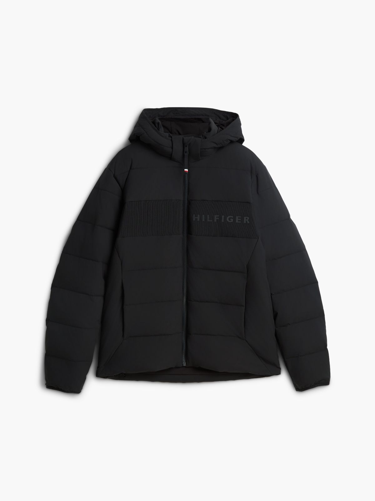 Detachable Hood Puffer Jacket — Black