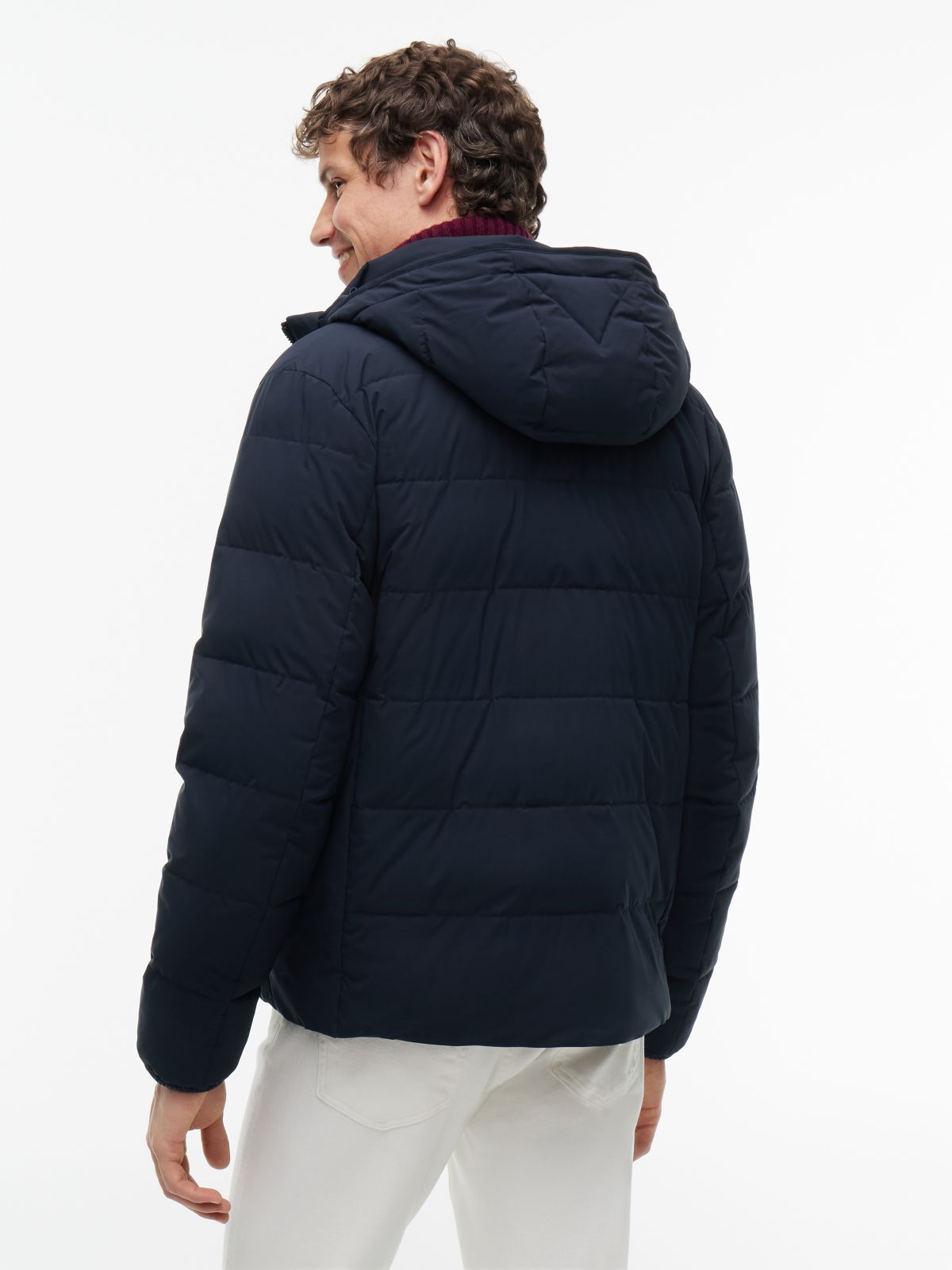 Detachable Hood Puffer Jacket — Blue