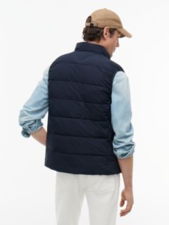 Tonal Logo Quilted Gilet — Blue 5
