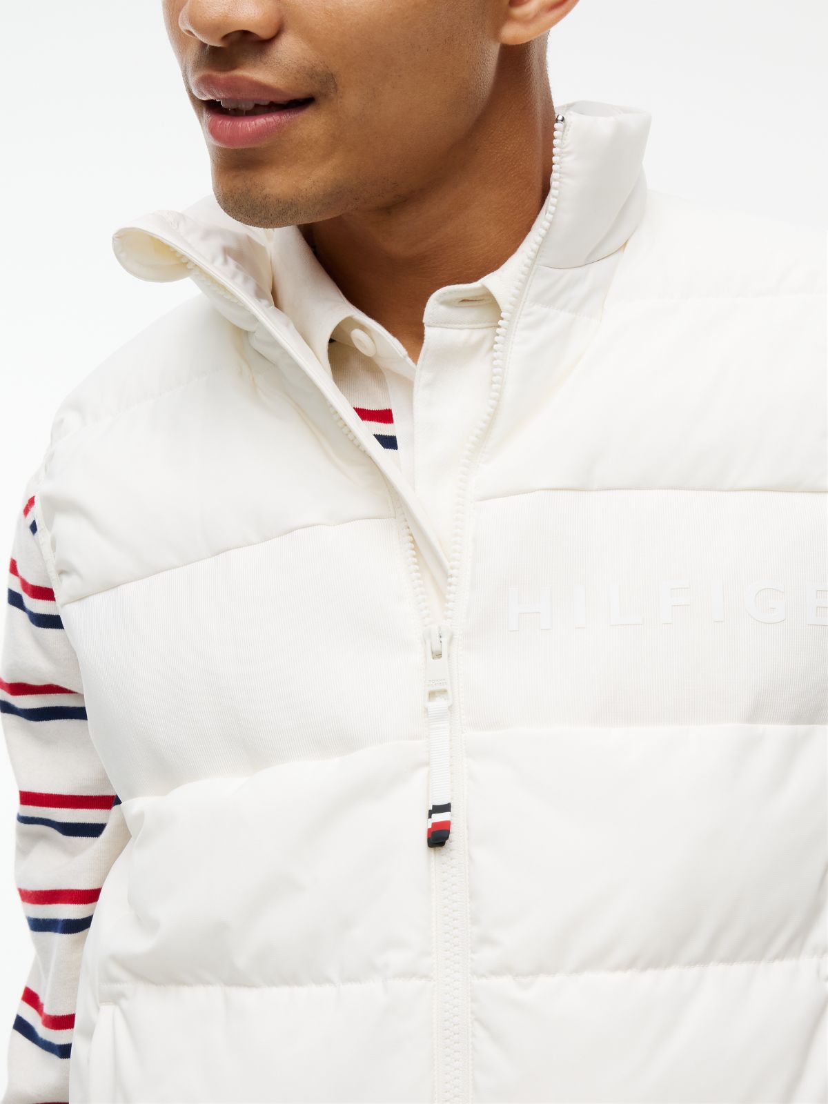 Tonal Logo Quilted Gilet — White