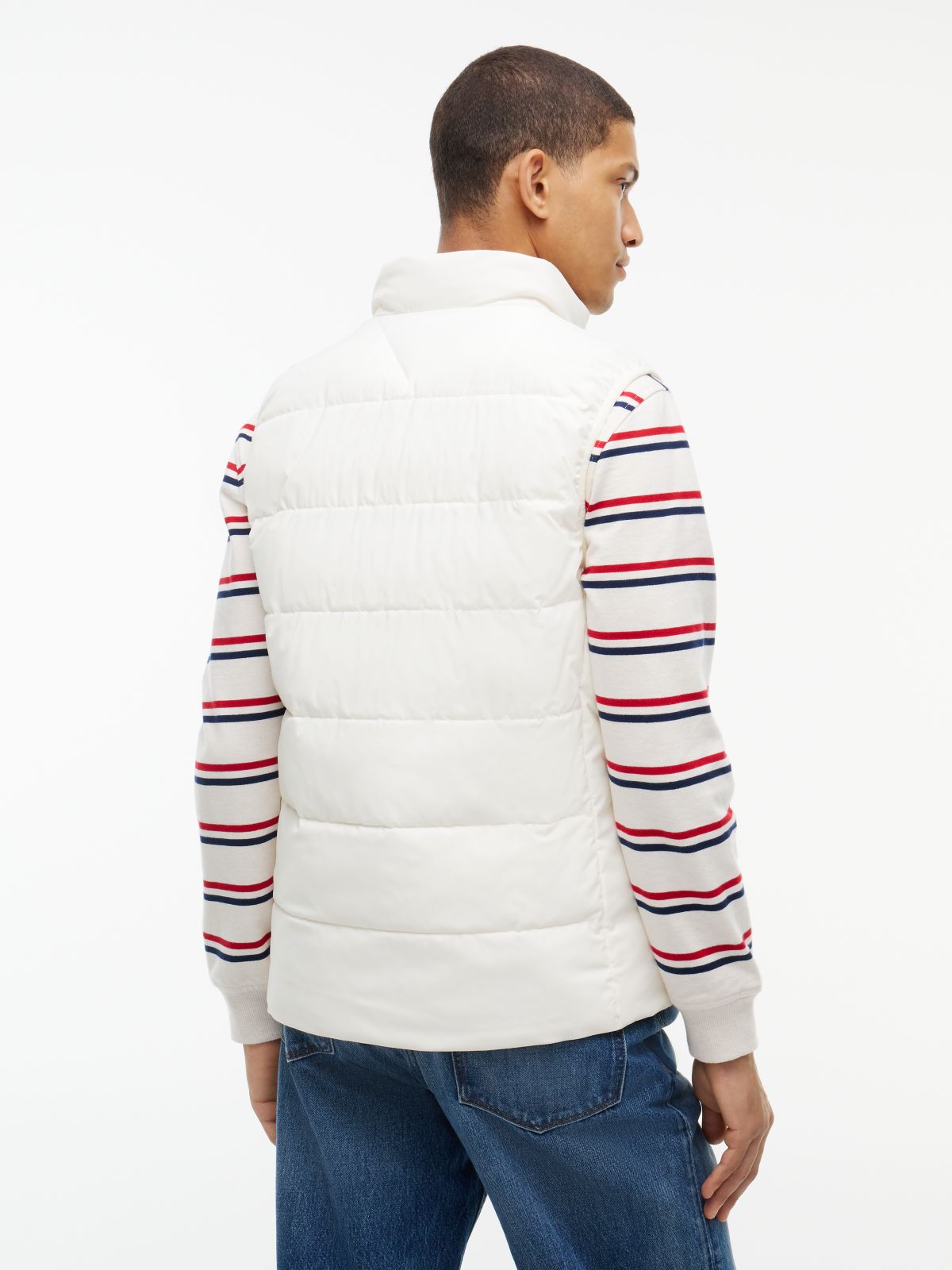 Tonal Logo Quilted Gilet — White