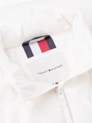 white tonal logo quilted gilet for men tommy hilfiger