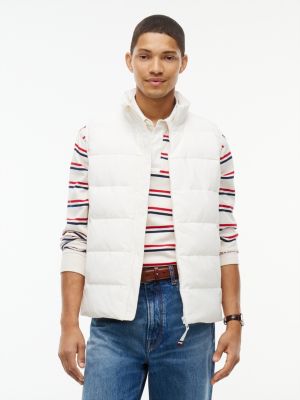 white steppweste mit gleichfarbigem logo für herren - tommy hilfiger