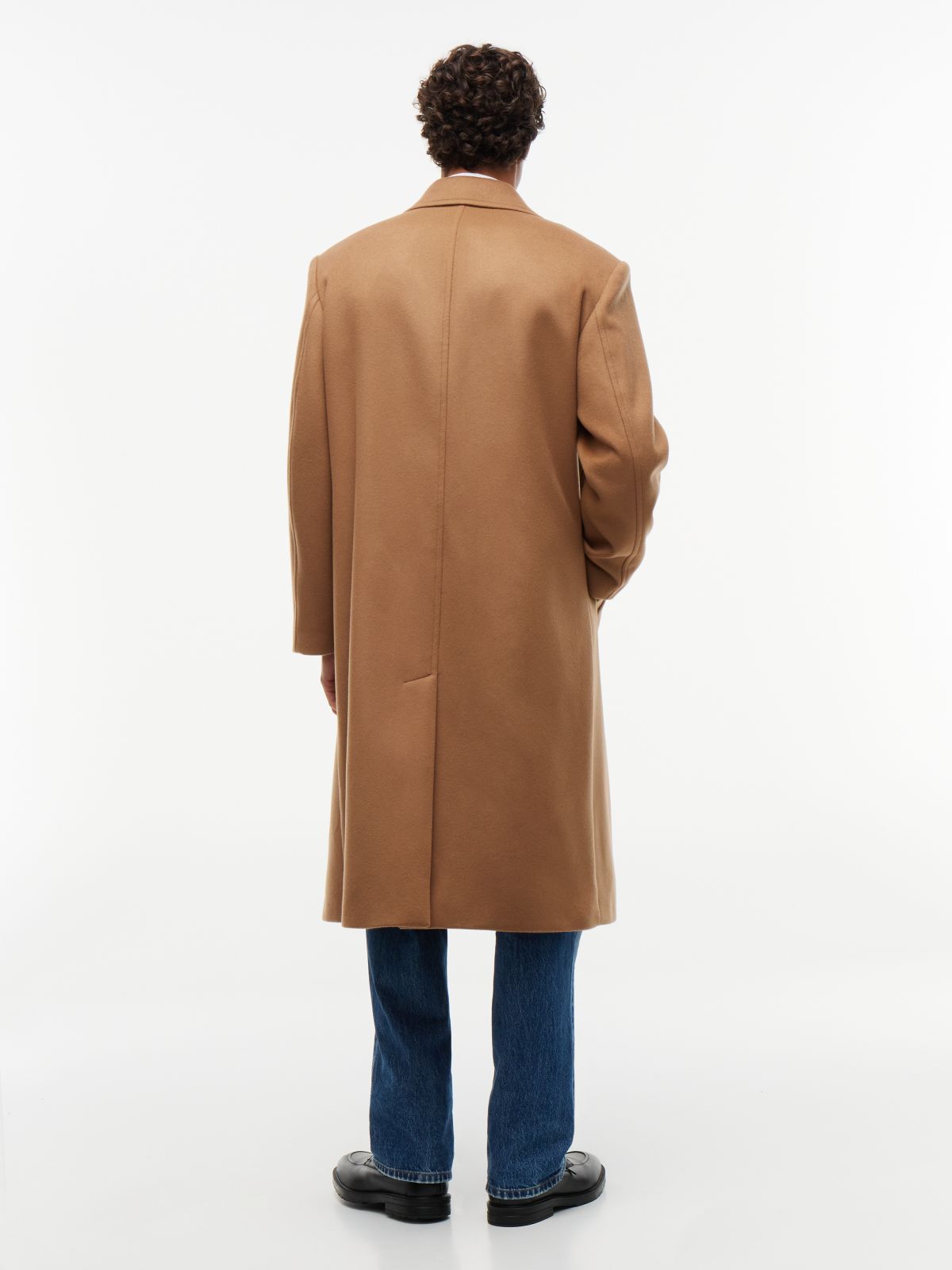 New York Label Wool Blend Coat — Brown