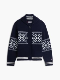 Fair Isle Wool Blend Varsity Jacket — Blue 5