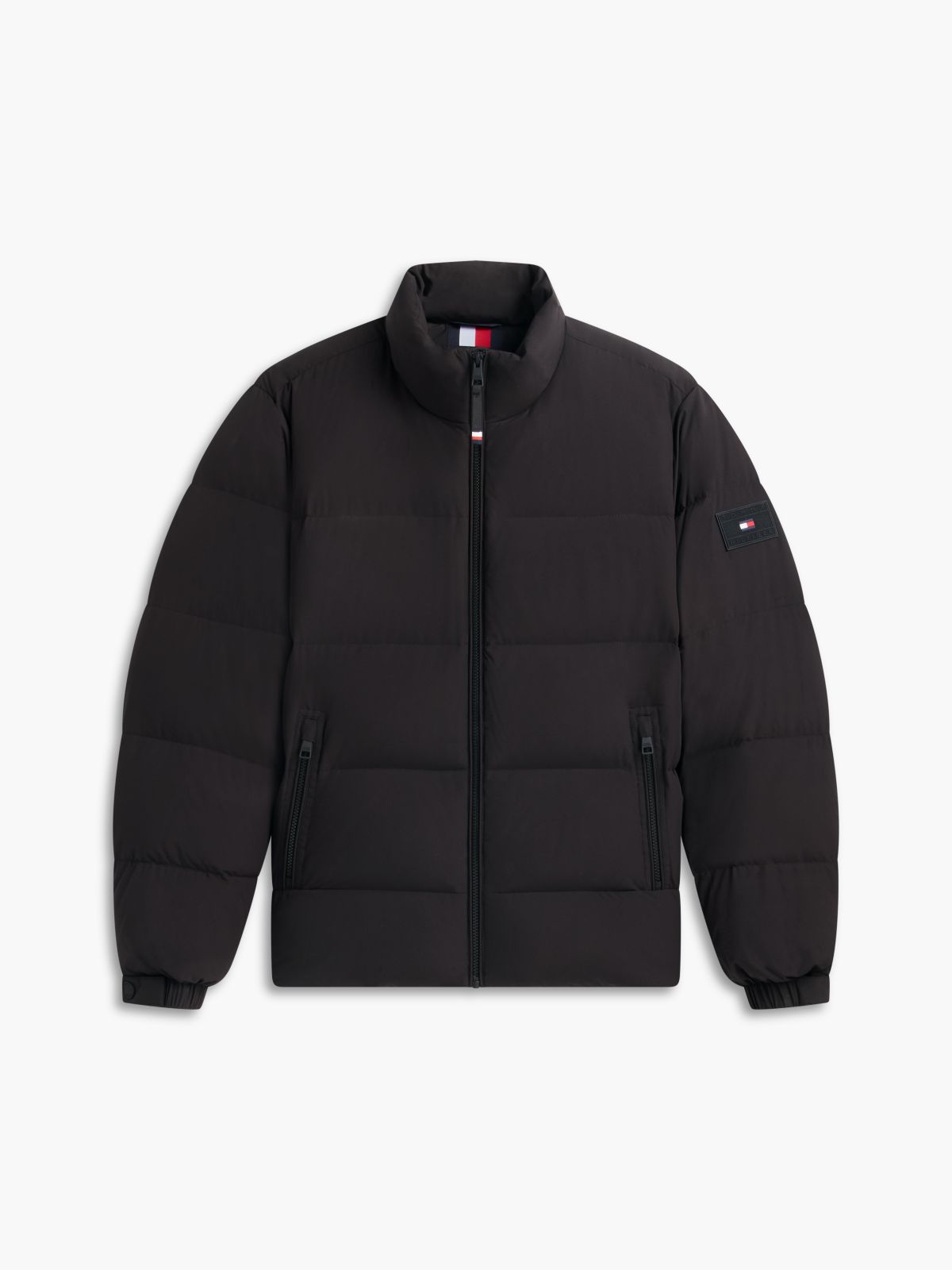 Logo Patch Down Puffer Jacket — Black