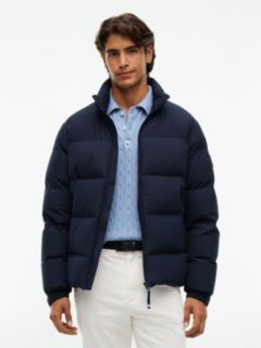 Logo Patch Down Puffer Jacket — Blue 1