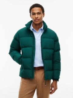 Logo Patch Down Puffer Jacket — Green 1