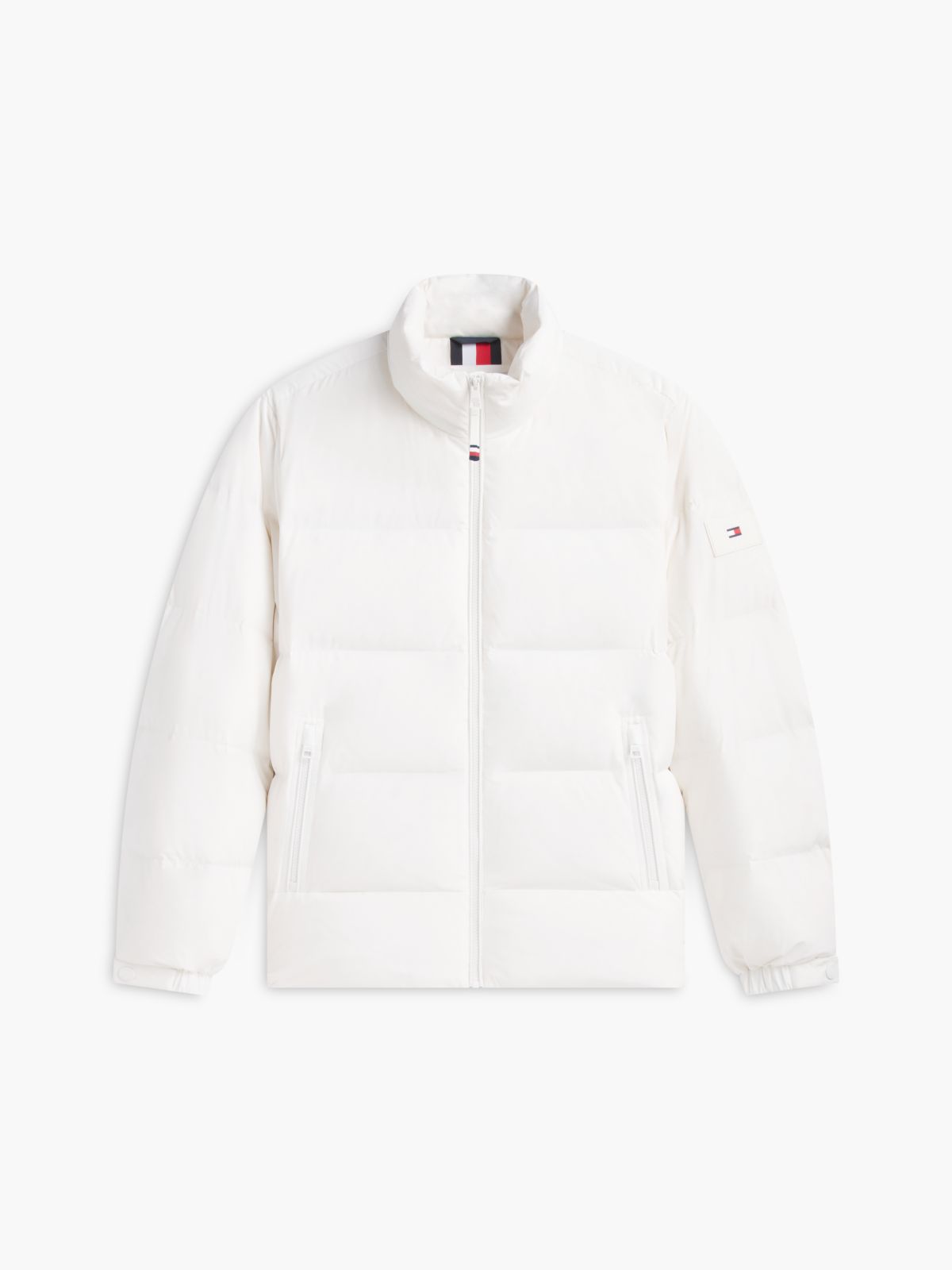 Logo Patch Down Puffer Jacket — White