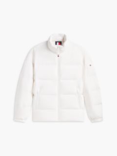 Logo Patch Down Puffer Jacket — White 6