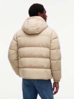 Logo Patch Down Hooded Puffer Jacket — Beige 6