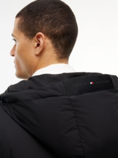 Logo Patch Down Hooded Puffer Jacket — Black 3