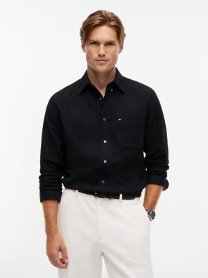 chemise en flanelle à texture douce black pour hommes tommy hilfiger