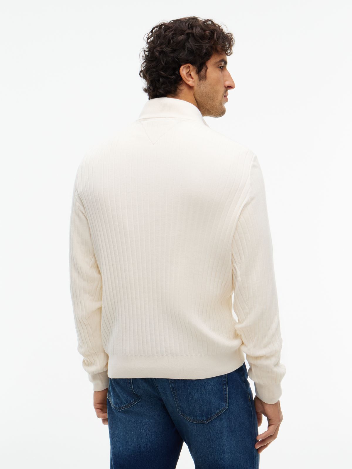 Wide Rib-Knit Quarter-Zip Jumper — Yellow