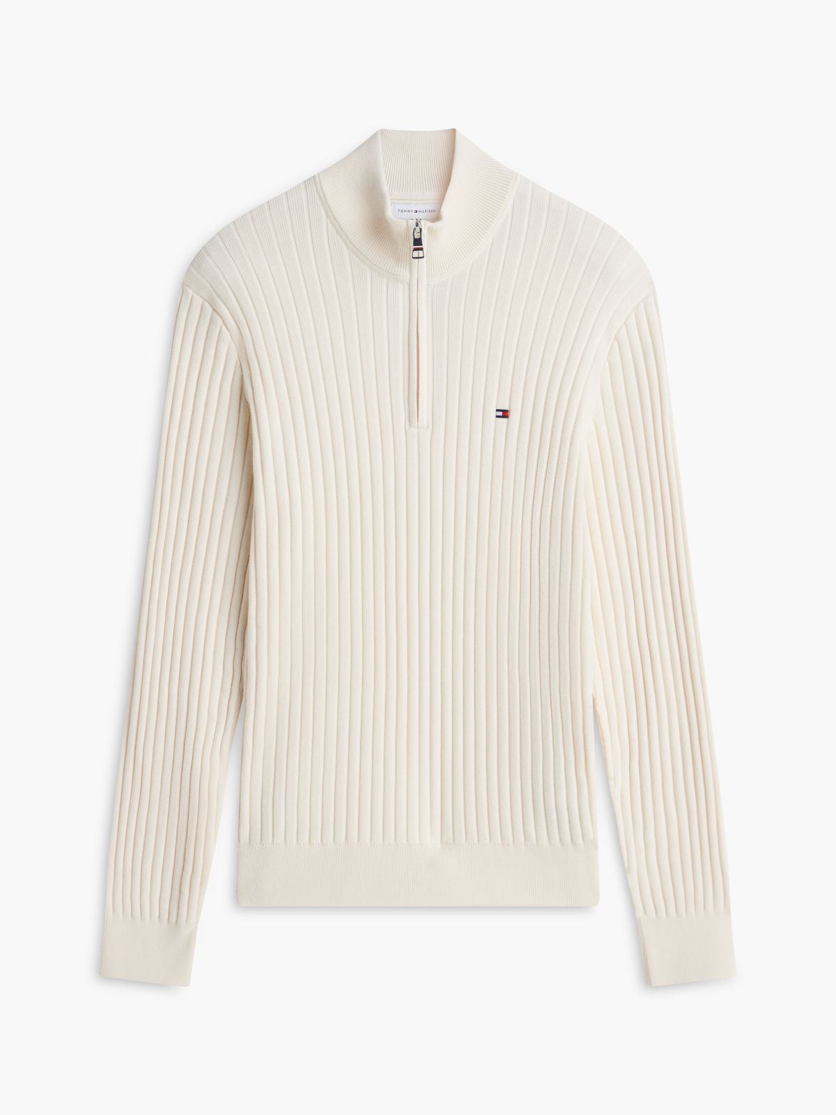 Wide Rib-Knit Quarter-Zip Jumper — Yellow
