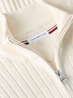Wide Rib-Knit Quarter-Zip Jumper — Yellow 6