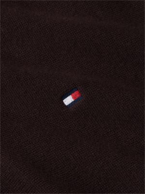 brown relaxed milano polo collar jumper for men tommy hilfiger