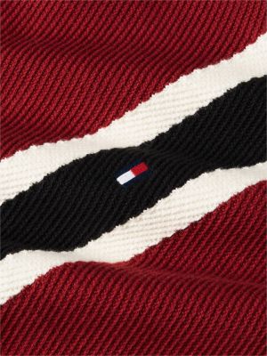 red mixed stripe relaxed rugby jumper for men tommy hilfiger