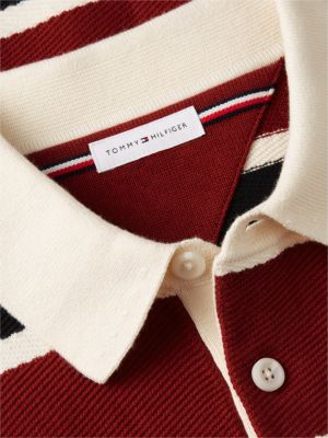 red mixed stripe relaxed rugby jumper for men tommy hilfiger