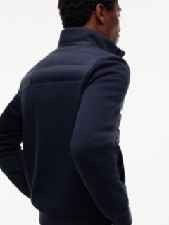 Mixed Texture Zip-Thru Sweatshirt — Blue 3